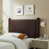 Sawyer Performance Velvet Twin Headboard in Chocolate Brown