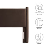 Sawyer Performance Velvet Twin Headboard in Chocolate Brown