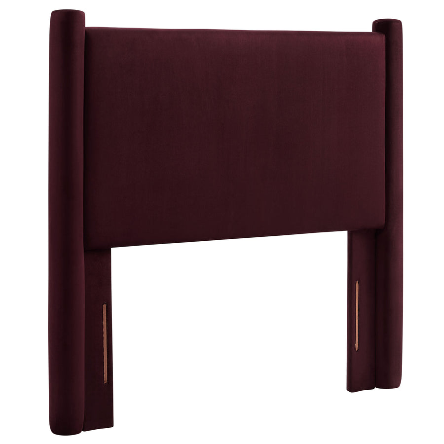 Sawyer Performance Velvet Twin Headboard in Mulberry