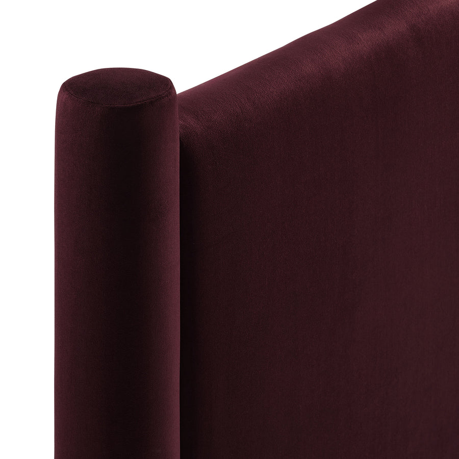 Sawyer Performance Velvet Twin Headboard in Mulberry