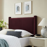 Sawyer Performance Velvet Twin Headboard in Mulberry