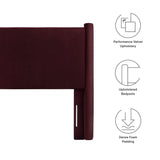 Sawyer Performance Velvet Twin Headboard in Mulberry