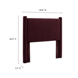 Sawyer Performance Velvet Twin Headboard in Mulberry