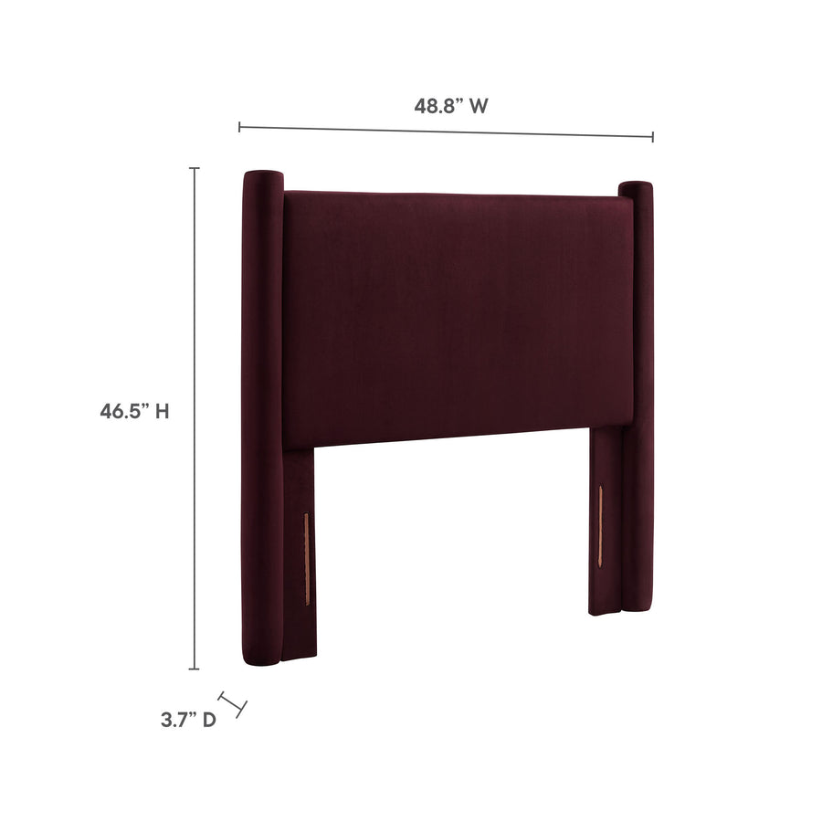 Sawyer Performance Velvet Twin Headboard in Mulberry