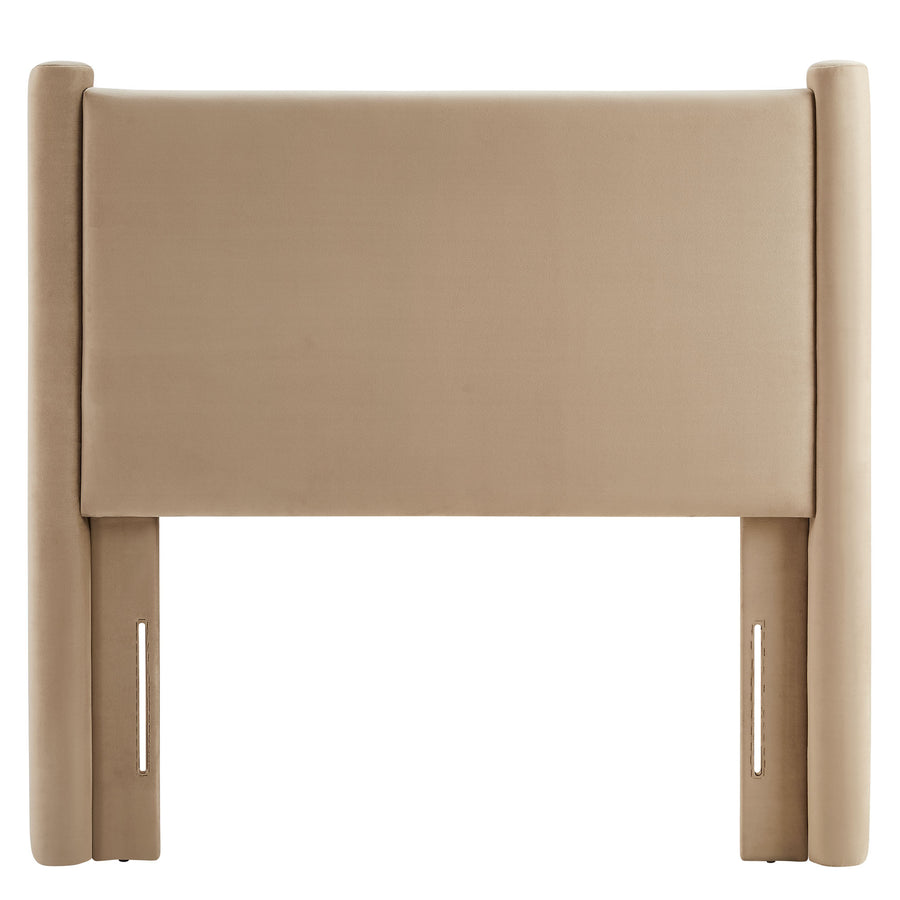 Sawyer Performance Velvet Twin Headboard in Taupe