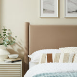 Sawyer Performance Velvet Twin Headboard in Taupe