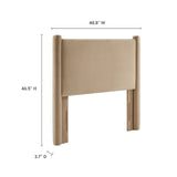 Sawyer Performance Velvet Twin Headboard in Taupe