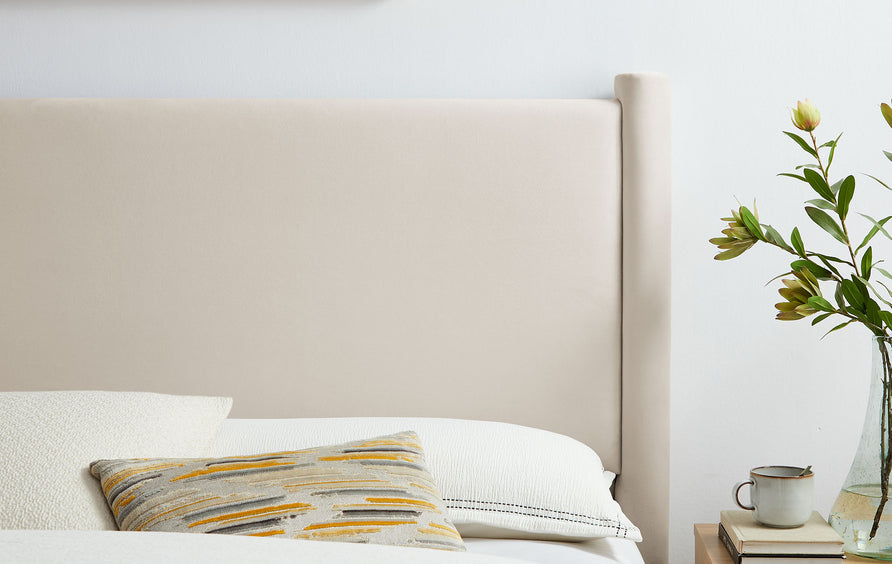 Sawyer Performance Velvet Full Headboard in Alabaster