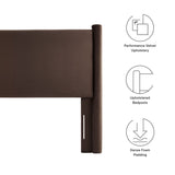 Sawyer Performance Velvet Full Headboard in Chocolate Brown