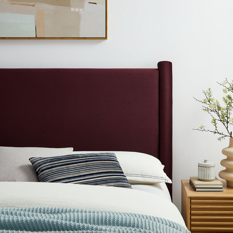 Sawyer Performance Velvet Full Headboard in Mulberry