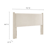 Sawyer Performance Velvet Queen Headboard in Alabaster