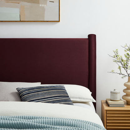 Rael Performance Velvet Queen Headboard by Furniture For America