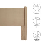 Sawyer Performance Velvet Queen Headboard in Taupe