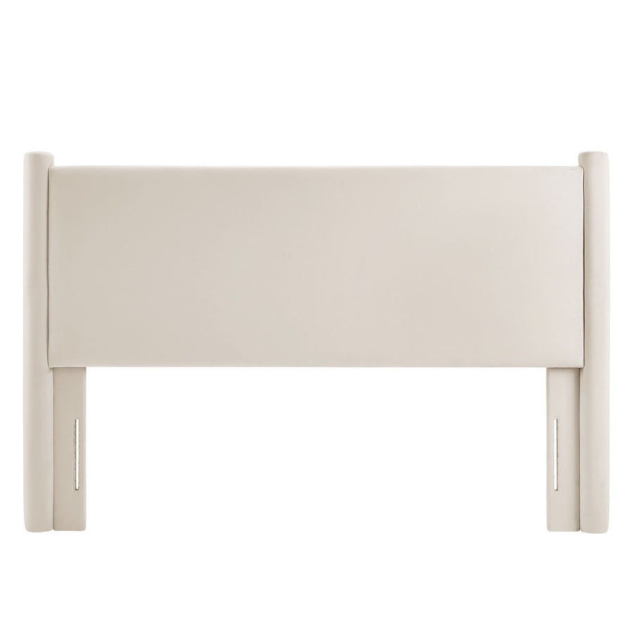 Sawyer Performance Velvet King Headboard in Alabaster