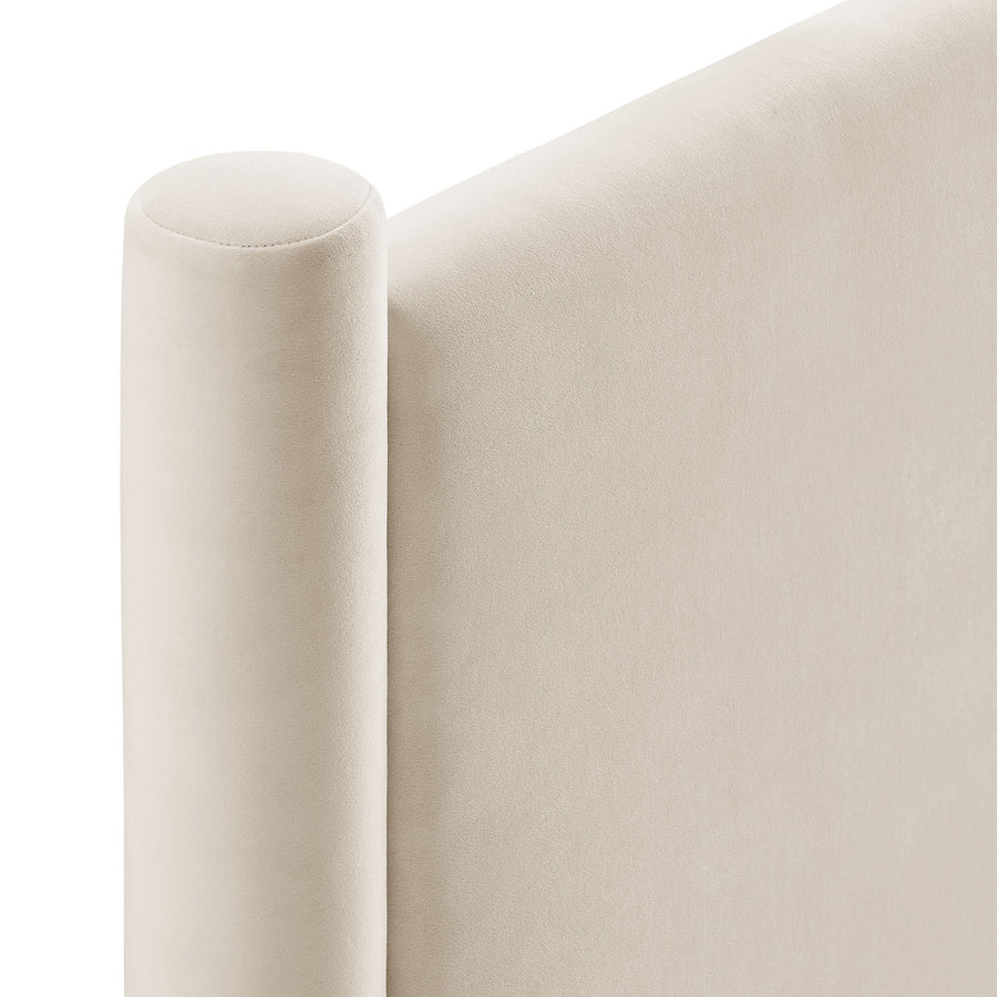 Sawyer Performance Velvet King Headboard in Alabaster