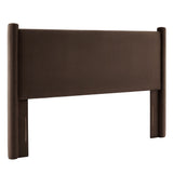 Sawyer Performance Velvet King Headboard in Chocolate Brown
