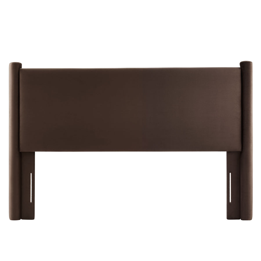 Sawyer Performance Velvet King Headboard in Chocolate Brown