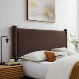 Sawyer Performance Velvet King Headboard in Chocolate Brown