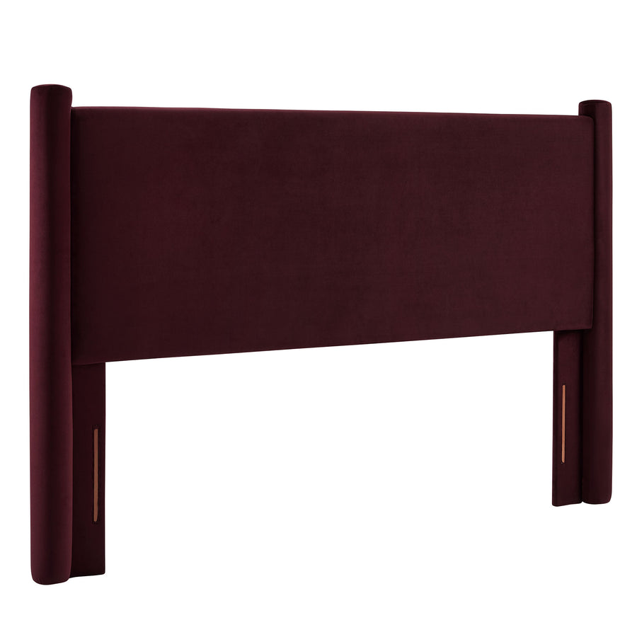 Sawyer Performance Velvet King Headboard in Mulberry