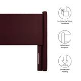 Sawyer Performance Velvet King Headboard in Mulberry