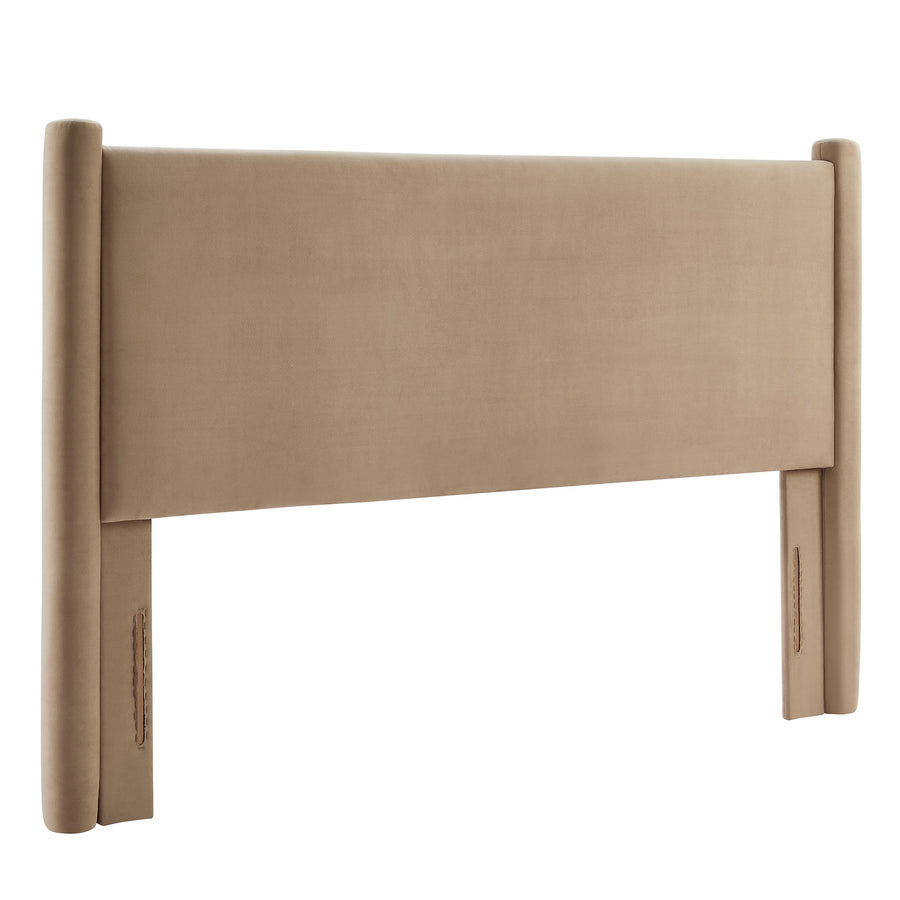 Sawyer Performance Velvet King Headboard in Taupe