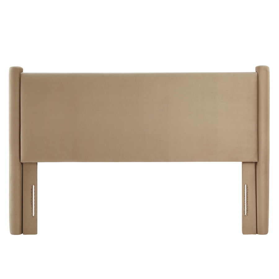 Sawyer Performance Velvet King Headboard in Taupe