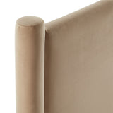 Sawyer Performance Velvet King Headboard in Taupe