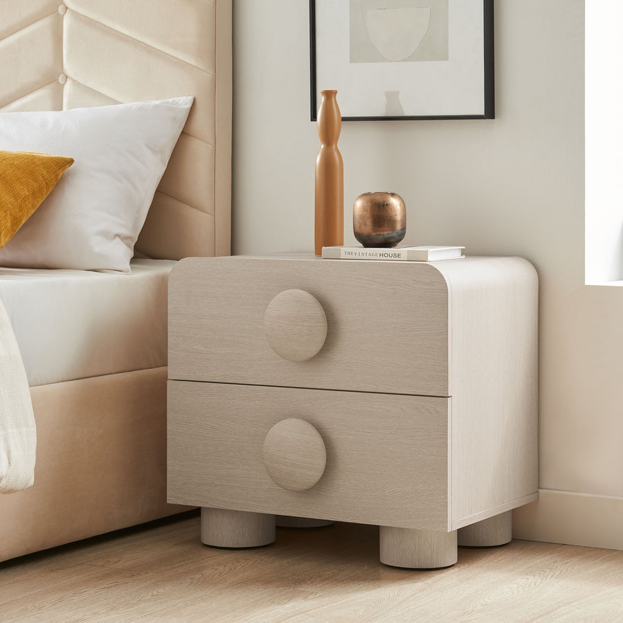 Pinot 2-Drawer Nightstand in Ash