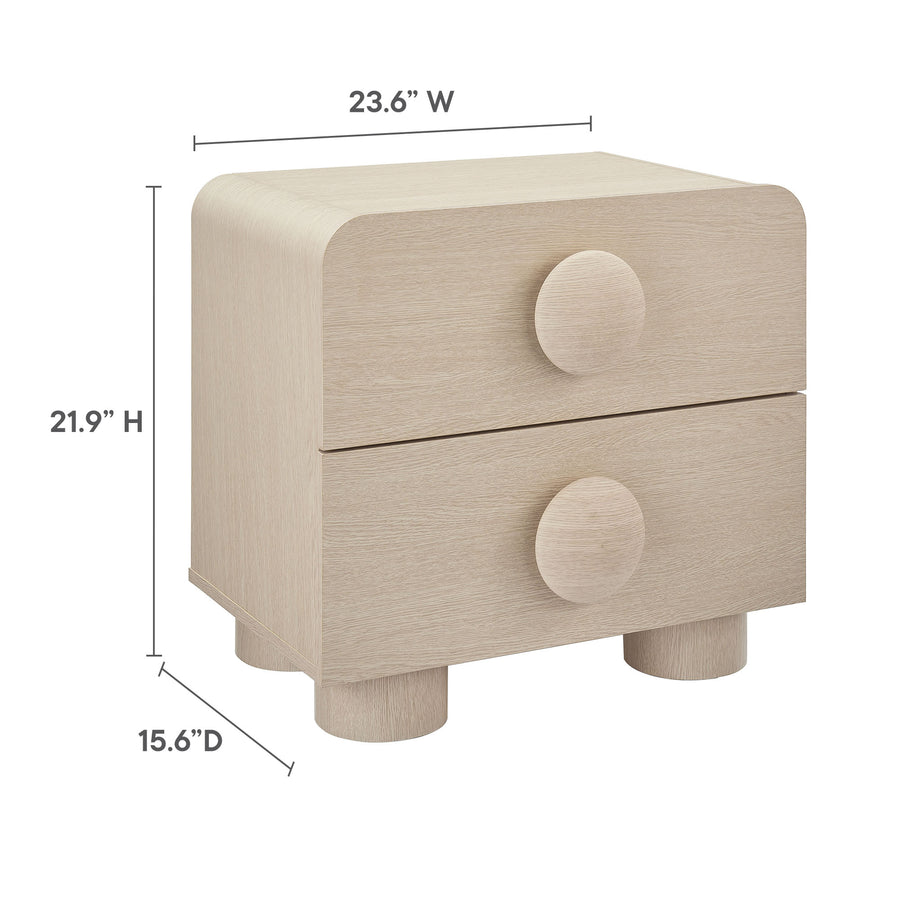 Pinot 2-Drawer Nightstand in Ash
