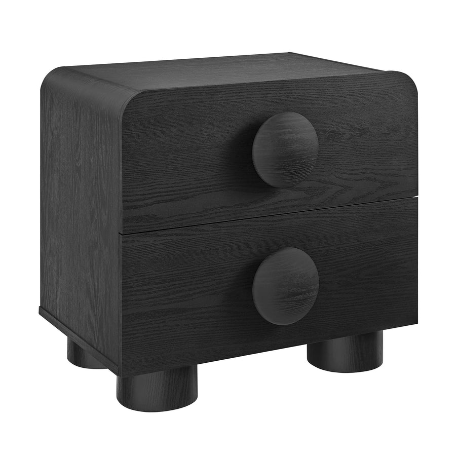Pinot 2-Drawer Nightstand in Black
