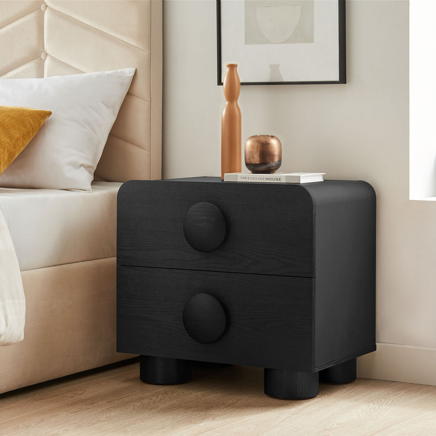 Pinot 2-Drawer Nightstand in Black