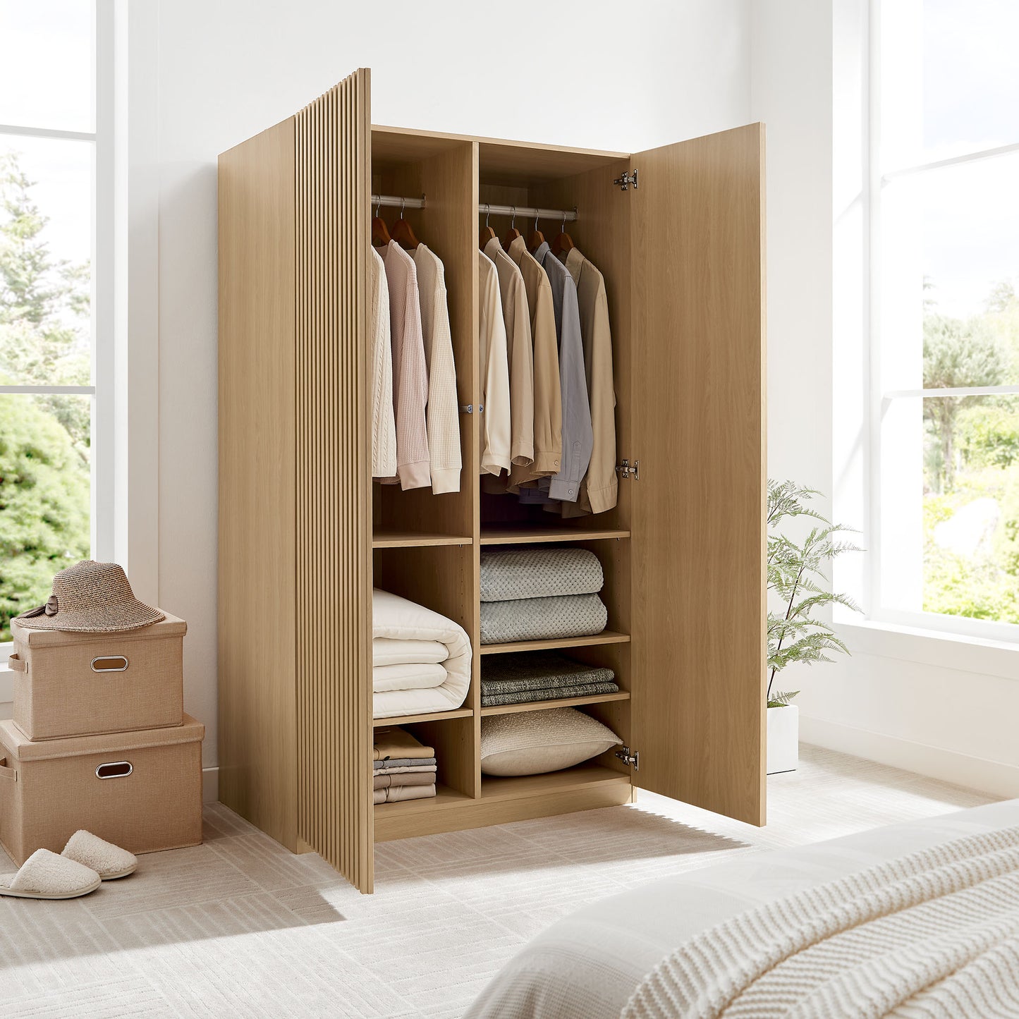 Render 2-Door Wardrobe Closet by Furniture For America