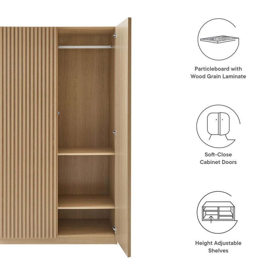 Vera 2-Door Wardrobe Closet in Oak