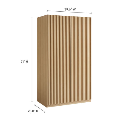 Render 2-Door Wardrobe Closet in Oak