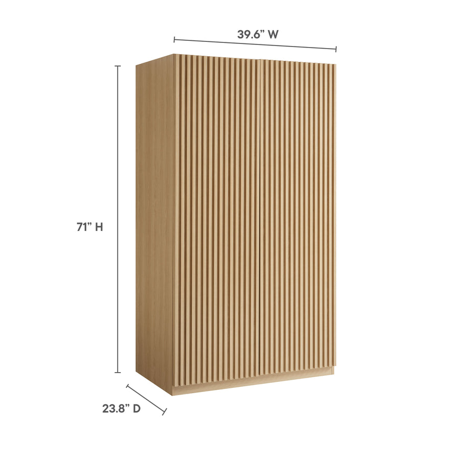 Vera 2-Door Wardrobe Closet in Oak