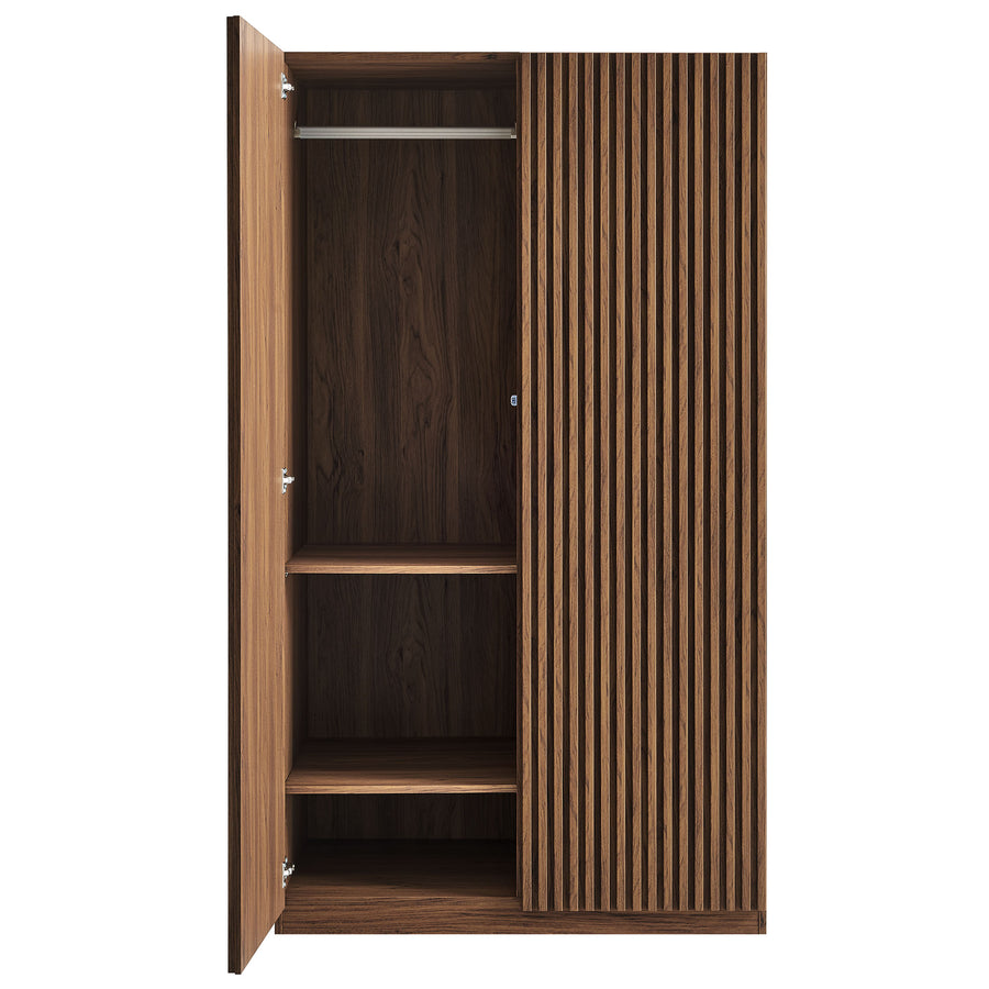 Vera 2-Door Wardrobe Closet in Walnut