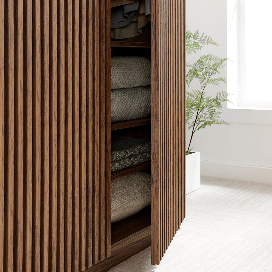 Vera 2-Door Wardrobe Closet in Walnut