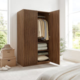 Vera 2-Door Wardrobe Closet in Walnut