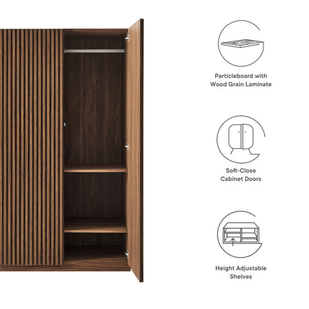 Render 2-Door Wardrobe Closet in Walnut