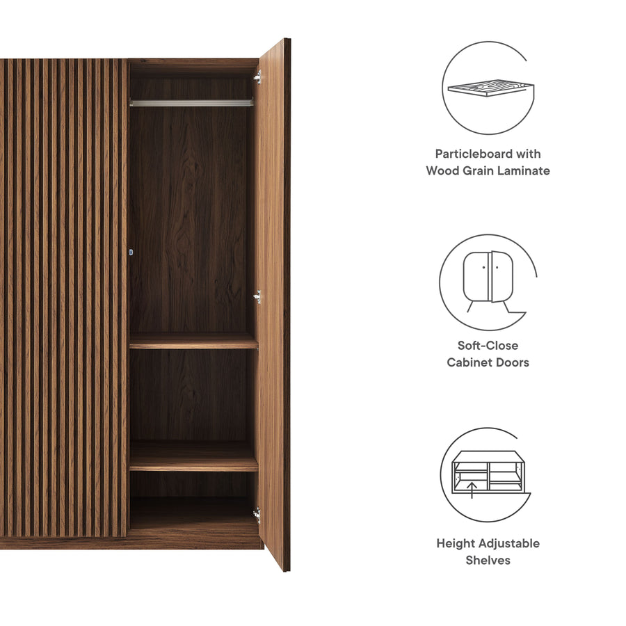 Vera 2-Door Wardrobe Closet in Walnut