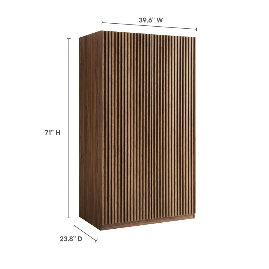 Vera 2-Door Wardrobe Closet in Walnut
