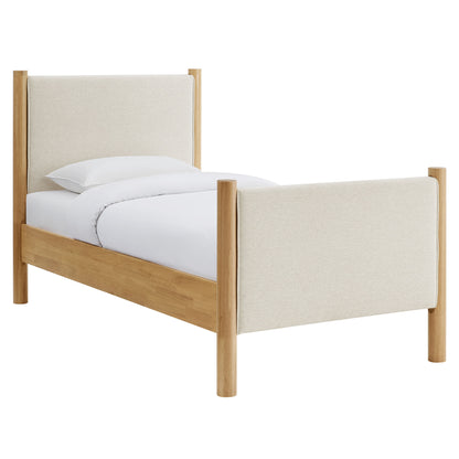 Maven Twin Size Fabric Upholstered Platform Bed by Furniture For America