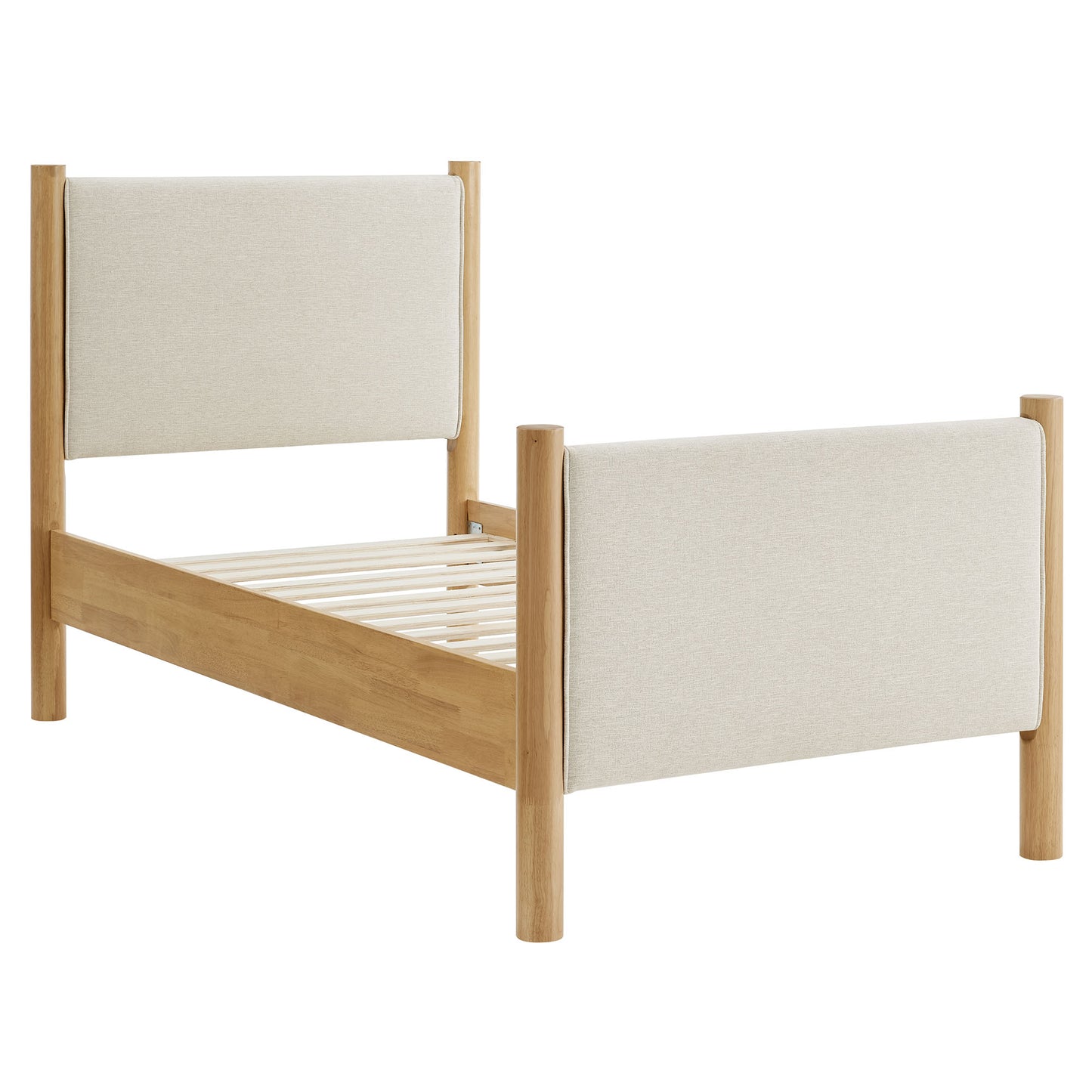 Maven Twin Size Fabric Upholstered Platform Bed by Furniture For America