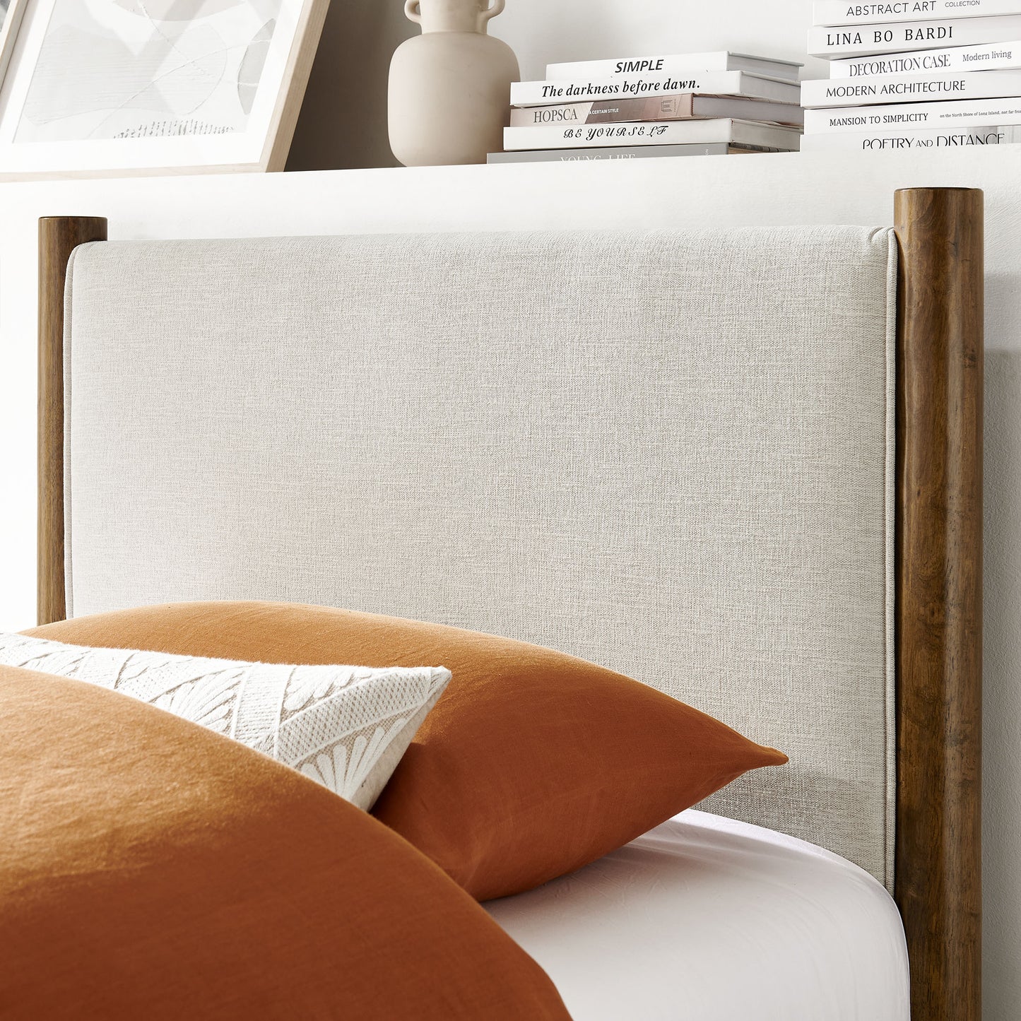 Maven Twin Size Fabric Upholstered Platform Bed by Furniture For America