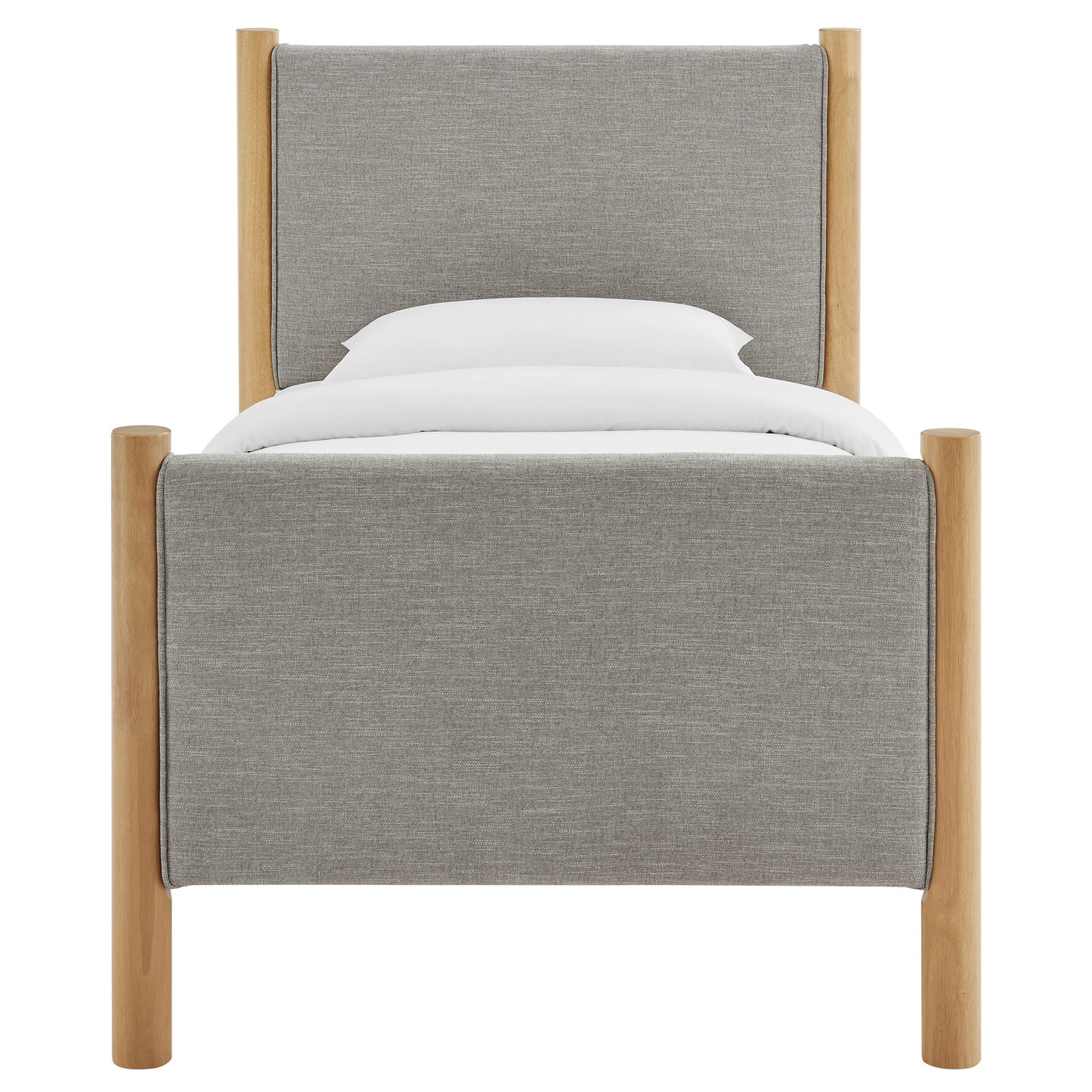 Maven Twin Size Fabric Upholstered Platform Bed by Furniture For America