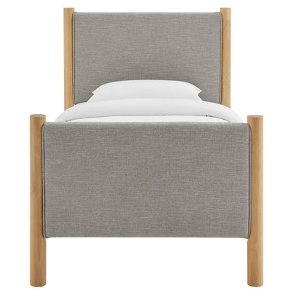 Maven Twin Size Fabric Upholstered Platform Bed by Furniture For America