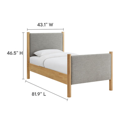 Maven Twin Size Fabric Upholstered Platform Bed by Furniture For America