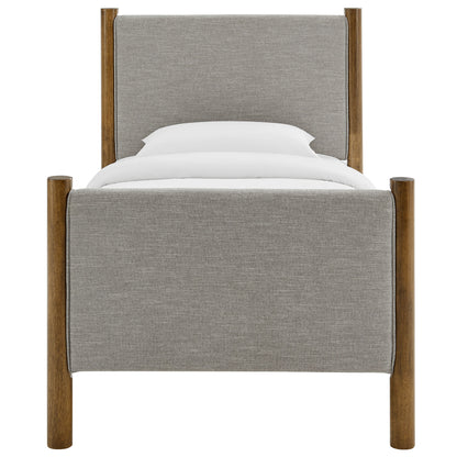 Maven Twin Size Fabric Upholstered Platform Bed by Furniture For America