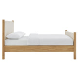 Dahlia Full Size Fabric Upholstered Platform Bed in Ivory Oak