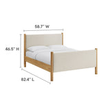 Dahlia Full Size Fabric Upholstered Platform Bed in Ivory Oak